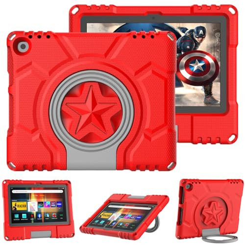 Mansiruyi Tablet Case for 8Tablets, Not Fits Sony TCL 8 inch Tablets, Lightweight Kids-friendly Shockproof Case with Handle Stand -Bright Red