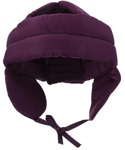 KAILIKETIY Casco Protector Anticaídas y Esponja Suave para Personas Mayores Ajuste Ajustable, Tejido de Algodón Púrpura para Uso Interior y Exterior Seguro
