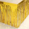 Tischröcke aus Metallfolie, Fransen, 73 x 274 cm, Gold, Lametta, für rechteckige Tische, 2 Packungen
