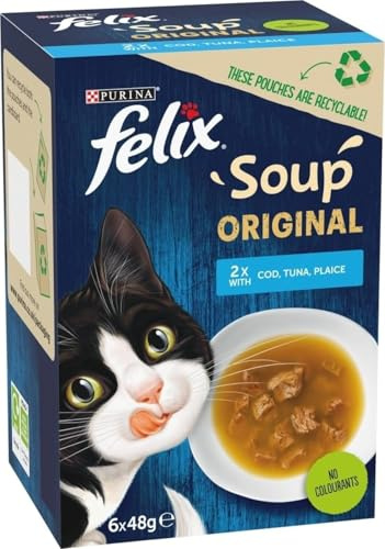 Felix Soup Fish Selection Wet Cat Food 6x48g (pack of 8)