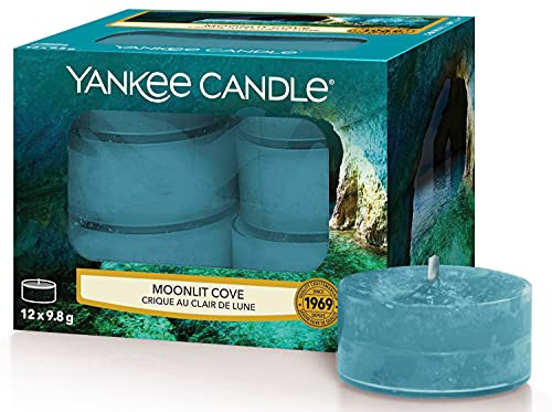 Yankee Candle – Lot de 12 bougies chauffe-plat parfum Moonlit Cove (Crique sous le clair de lune) - 1630584E