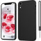 ORDA Hülle Kompatibel mit iPhone XR Silikon Case, Handyhülle für iPhone XR Ultra Dünn Slim mit Microfiber, Kratzfeste Rundumschutz Case Schutzhülle Hülle für iPhone XR 6.1'' Matt-Schwarz