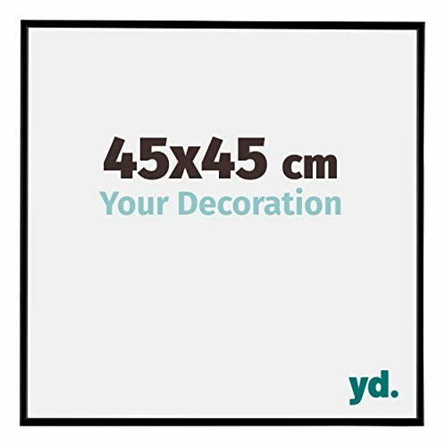 Your Decoration - Bilderrahmen 45x45 cm - Schwarz Matt - Bilderrahmen aus Kunststoff mit Acrylglas - Antireflex - 45x45 Rahmen - Evry
