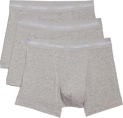 Calvin Klein Uomo Pantaloncini Boxer Confezione da 3 Intimo, Grigio (Grey Heather), M