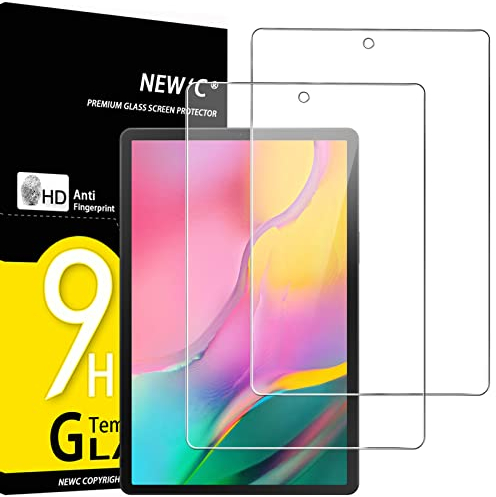 NEW'C 2 Piezas, Protector Pantalla para Samsung Galaxy Tab A 2019 10,1 Pulgadas (SM-T510 SM-T515), Antiarañazos, Cristal Templado Ultra Resistente