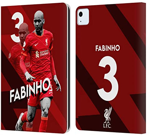 Head Case Designs Licenciado Oficialmente Liverpool Football Club Fabinho 2021/22 Primer Equipo Carcasa de Cuero Tipo Libro Compatible con Apple iPad Air 2020/2022