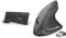Trust 24080 Ymo Kabelloses Tastatur-Maus-Set - Deutsches QWERTZ - Schwarz & 22879 Verto Wireless Vertikale Ergonomische Maus (Vorbeugung Gegen Mausarm/Tennisarm, Nur für Rechtshänder) Schwarz