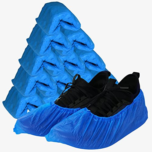 MC Lot de 100 couvre-chaussures en CPE, imperméables et résistants, pour l’intérieur et l’extérieur, salle de gym, piscine, 3,2 g, 40 x 15 cm, jetables