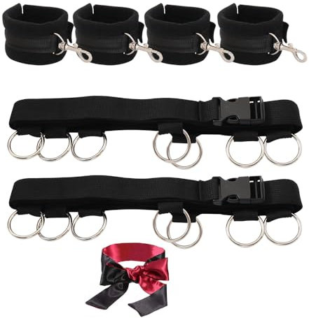 BDSM Sex Bondage-Sets, Bett Fesseln Handschellen Augenbinde , Hallowa Bondageset Fessel Seil Extrem Bettfesseln Großes für Paare frauen Spielzeug