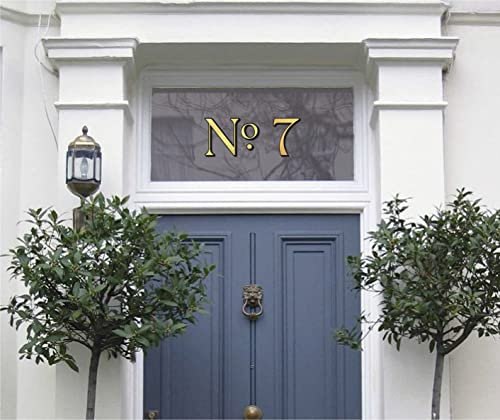 Elegant Gold House Door Number Fanlight Sticker, Modern House Number Sign, Silver Door Number Decal for Window, 15 cm numbers