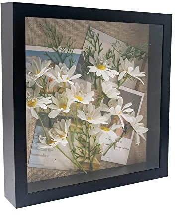 GraduatePro 3D bilderrahmen 30x30 zum befüllen groß schaukasten Wand für Schwarz Objektrahmen Hochzeit Box Deko Oder Schreibtisch