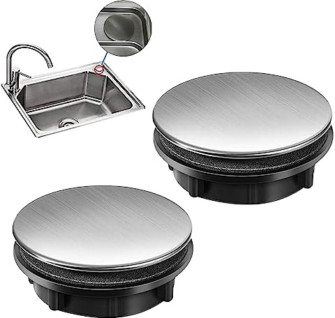 2 Pack Kitchen Faucet Hole Cover Stainless Steel Sink Tap Hole Plate Stopper Cover Blanking Metal Plug for Dia 0.98 to 1.18 inch (35mm Short)