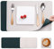 Myir JUN Tischsets Abwaschbar und Untersetzer, Platzset Leder Platzdeckchen Abwaschbar Doppelseitigen Tischsets Umkehrbares Tischset rutschfest Tischset Lederoptik (Beige Grün, Satz von 6)