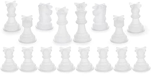 Barabesty Stampo a scacchi per resina in silicone a scacchi in resina epossidica per creare compleanno