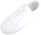 Womens Girls Minimalistic Lace Up Canvas Trainers Sneakers - White - UK 5 / EU 38