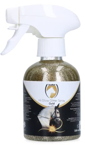 Excellent Holland Animal Care Hi Gloss Spray Brillante - 250 ml - Spray para Crin de Caballos - Bonito Efecto de Brillo - Spray para Cola - Spray de Brillo para Caballos - Apto para Caballos - Dorado