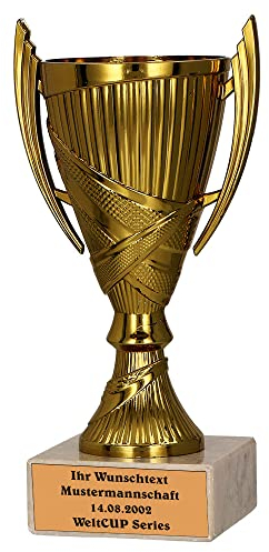 Larius Sieger Pokal - Fußball Ehrenpreis Trophäe Geschenk mit Wunschtext (Bronze, mit Wunschtext)