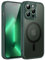 JETech Magnetic Case for iPhone 13 Pro Max 6.7-Inch, Compatible with MagSafe, Translucent Matte Back Camera Lens Full Protection Slim Shockproof Phone Cover (Midnight Green)