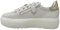 PATRIZIA PEPE Sneakers Kalbsleder off White Ppj201 Absatz 4 cm weiße Schuhe für Damen mit Applikationen Gold, Weiß, 38 EU