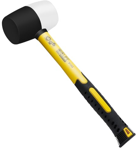 CCLIFE Gummihammer nero/bianco 910g Zertifiziert durch TÜV und GS Gummi hammer mit zwei Seiten, Schonhammer für Bodenleger und Fliesen