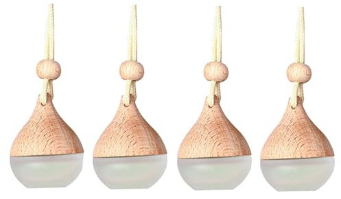 Leadigol 4 Pcs Car Hanging Diffuser Car Diffuser Bottles,8ml Frosted Glass Bottle Empty Pendant Perfume,Empty Refillable Clear Glass Essential Oil Bottle