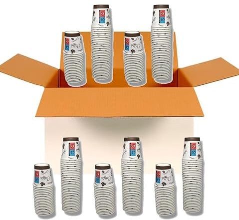 Terryshop74 2000 Bicchierini carta bio compatibili 100% reciclabili 66 ml per caffe tenuta ottimale bevande calde pacco risparmio (2000 bicchieri cartone intero)