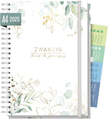 Häfft® Business-Timer 2025 A4 Maxi Blattgold 1 Woche 2 Seiten - XL Terminplaner, Wochenplaner, Wochenkalender, Organizer, Terminkalender - nachhaltig & klimafreundlich