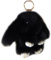 Xsclpomddy Porte-clés lapin mignon en peluche avec pompons, sac à main, décoration de clé de voiture, Noir , 15 cm
