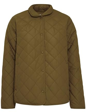 fransa FRMICHELLE JA 2 Damen Steppjacke Jacke teilweise wattiert Stehkragen 100% Polyester relaxed fit, Größe:M, Farbe:Dark Olive (190516)