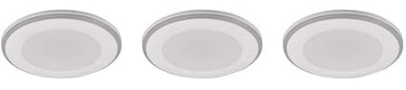 Trio Leuchten LED Einbauleuchte Argus 3er-Set 653610331, Kunststoff Weiß matt, inkl. 4 Watt RBG LED mit Farbwechsel, Fernbedienung, Dimmbar