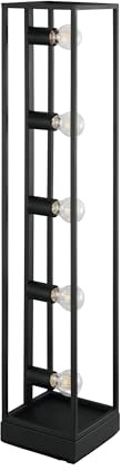 Eglo Floor lamp Eldrick, Rectangular Vintage floorlamp for Living Room | industrial design standing light, black metal, E27 socket, H 100 cm