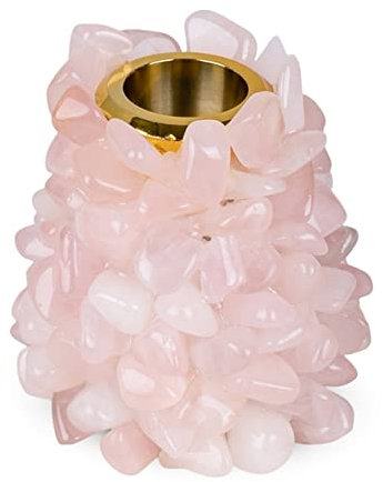Natural crystal rough 1pcs Natural Rose Quartz Candlestick Stones Crystal Candle Holders Home Decor - (Color: 1pcs Random)