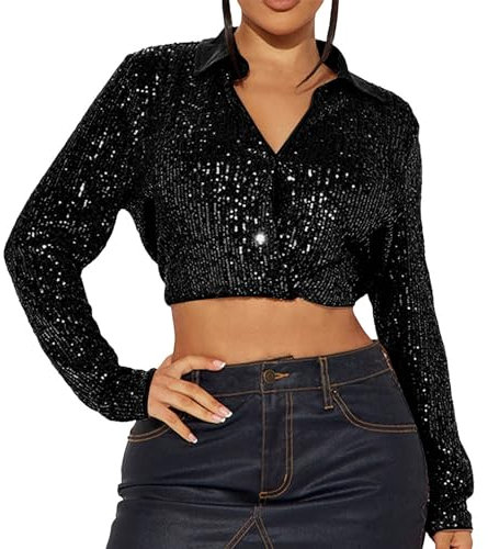 Womens Vest Tops Women's Long Sleeve Tops Fall Puff Tunic Tops Pleated Crew Neck T-Shirts Casual Loose Blouses with Smocked Cuffs Witch Tops for Women UK Tees (Black, XXL)