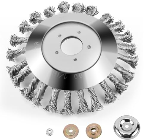 ARyee 6 Strimmer Head, 150mm Steel Wire Grass Trimmer Cutter Head, Strimmer Wire Brush Head Replacement for Garden Lawn Overgrown Area, Bore Diameter 25.4mm