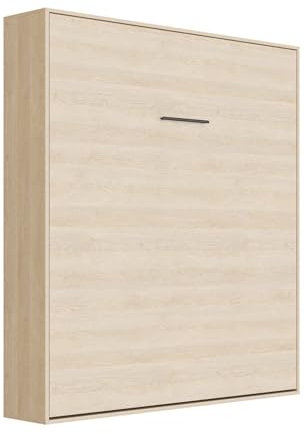 SMARTBett Schrankbett M1 160x200 Vertikal Kaiserberg Eiche mit Polsterrahmen inkl Taschefedernmatratze
