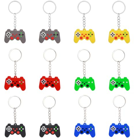 IBXWMNG Lot de 12 porte-clés manette de jeu vidéo pour fête et anniversaire - Breloques en forme de poignée de jeu vidéo, parfaits pour les fans de jeux