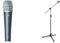 Shure BETA 57A Instrument Microphone - Supercardioid Dynamic Mic & HERCULES MS533B Hideaway Boom Stand, Black