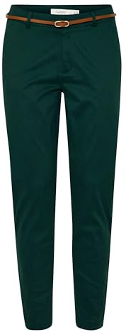 b.young BYDays Damen Hose Chino Stoffhose mit Stretch Eingrifftaschen Gesäßtaschen Gürtelschlaufen Baumwollmischung Slim fit, Größe:36, Farbe:Scarab (195350)