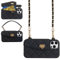 UnnFiko iPhone 13 Pro Case with Strap, Silicone Mobile Phone Case with Card Slots, Mobile Phone Chain for Hanging, Black