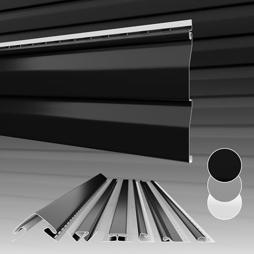 HEXIM Siding Fassadenpaneele außen Fassadenverkleidung wetterfest Kunststoffpanelee PVC-U Verkleidung Außenwand Hausverkleidung UV-beständig - (24 Paneele anthrazit 9,84QM)