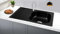 Omeere 1x Lavello inox 304 0,8MM,lavello da cucina 1 vasca in acciaio inox 80x50x18cm, lavello rettangolare,lavandino cucina,Spazzolato (Scolapiatti a sinistra-nero)