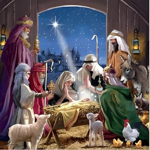Noel Tatt Weihnachtskarten für wohltätige Zwecke, 10 Stück, Wohltätigkeitsorganisationskarten mit festlichem Krippen-Design, umweltfreundliche Weihnachtskarten, Multipack mit Umschlägen