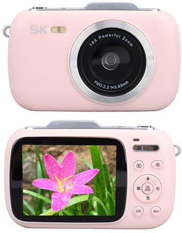 Cámara Digital 5K 80MP, Cámara Digital de Apuntar y Disparar con Zoom Digital 18X, Pantalla IPS de 2,8 Pulgadas, Cámara de Viaje Compacta con Enfoque Automático y Fotografía de