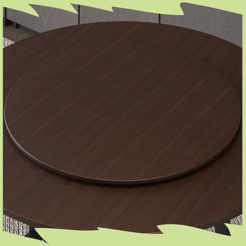 QTWLG 80cm Kitchen Turntable Wood Lazy Susan 100cm Large Dining Table Rotating Tray 60cm Round Tabletop Serving Plate, Easy To Share All Food(Black walnut grain,24(60cm))