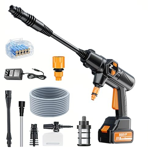 Akku-Hochdruckreiniger 48 V, max 100 Bar Kabelloser Mobiler Hochdruckreiniger mit 30000 mAh Akkus, Multifunktionsdüse, für Auto, Garten, Bodenreinigung, Zaun