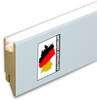 Trevendo LED-Sockelleisten MDF - weiß foliert - moderne Lichtleiste für ein gemütliches Ambiente - Maße 19x70x2500mm (ohne LED-Band)