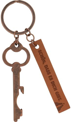 GRUSS & CO Flaschenöffner mit Motiv Schön | Anhänger mit Schlüsselring, Textanhänger, Länge 10,8 cm | Liebe, Valentinstag, Geschenkidee | 74470
