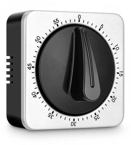 Küchentimer, Keine Batterien Erforderlich Eieruhr Mechanisch, 100% Mechanisch Edelstahlgehäuse, Eieruhr, Magnetische Rückseite mit Kurzzeitwecker Küche, Timer Magnetisch