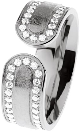 Ernstes Design Ring R784 evia Edelstahl Zirkonia 7 mm Damenring