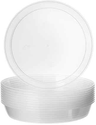 Garronda Untersetzer Blumentopf Schwarz oder Transparent Topfuntersetzer Pflanzen GD-0026 (10 Stück Transparent, ⌀ 30cm H 3,4cm)